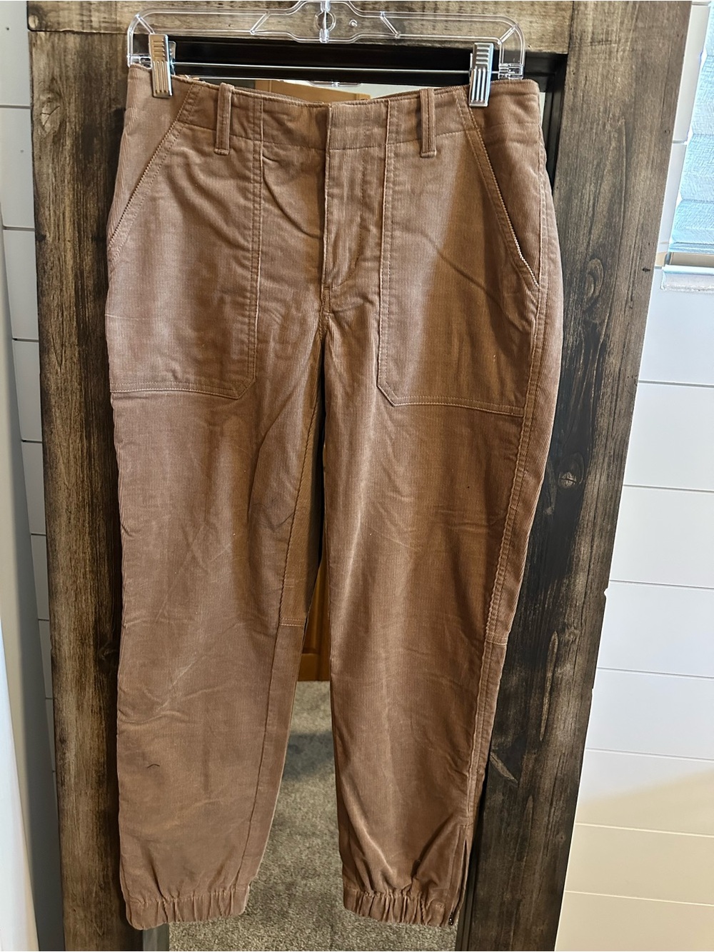 Banana Republic Corduroy Jogger Pants Brown Tan Cargo Utility Size 4 Fall 22